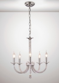 Elena Polished Chrome Crystal Ceiling Lights Diyas Multi Arm Crystal Fittings